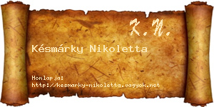 Késmárky Nikoletta névjegykártya