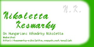 nikoletta kesmarky business card